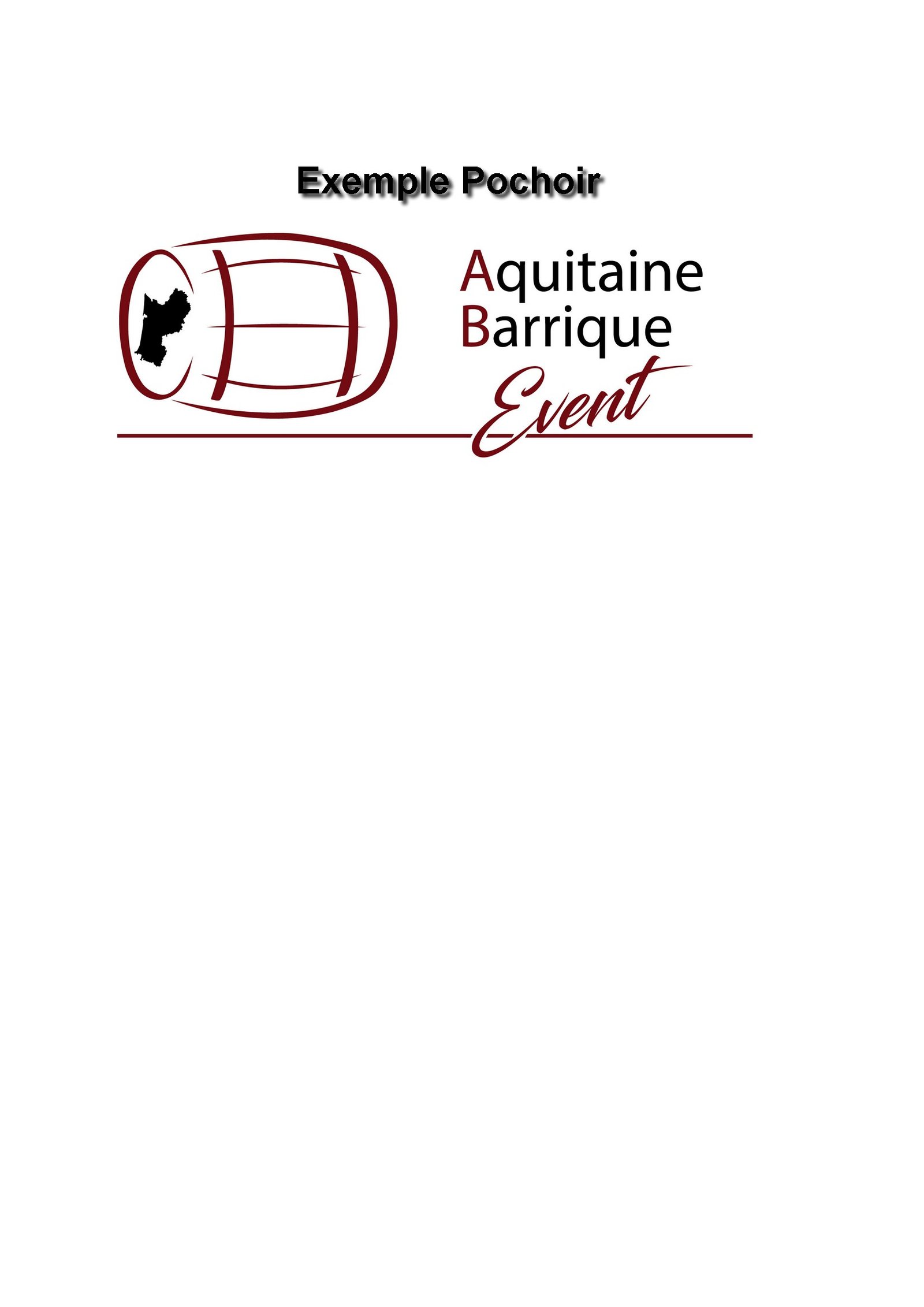 Logo représentant un tonneau avec la région de l'Aquitaine et le texte "Aquitaine Barrique Event"