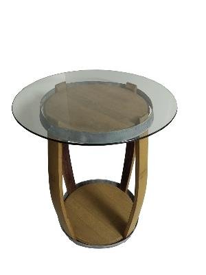 Tonneau Mange Debout Plateau Verre Rond – Image 2