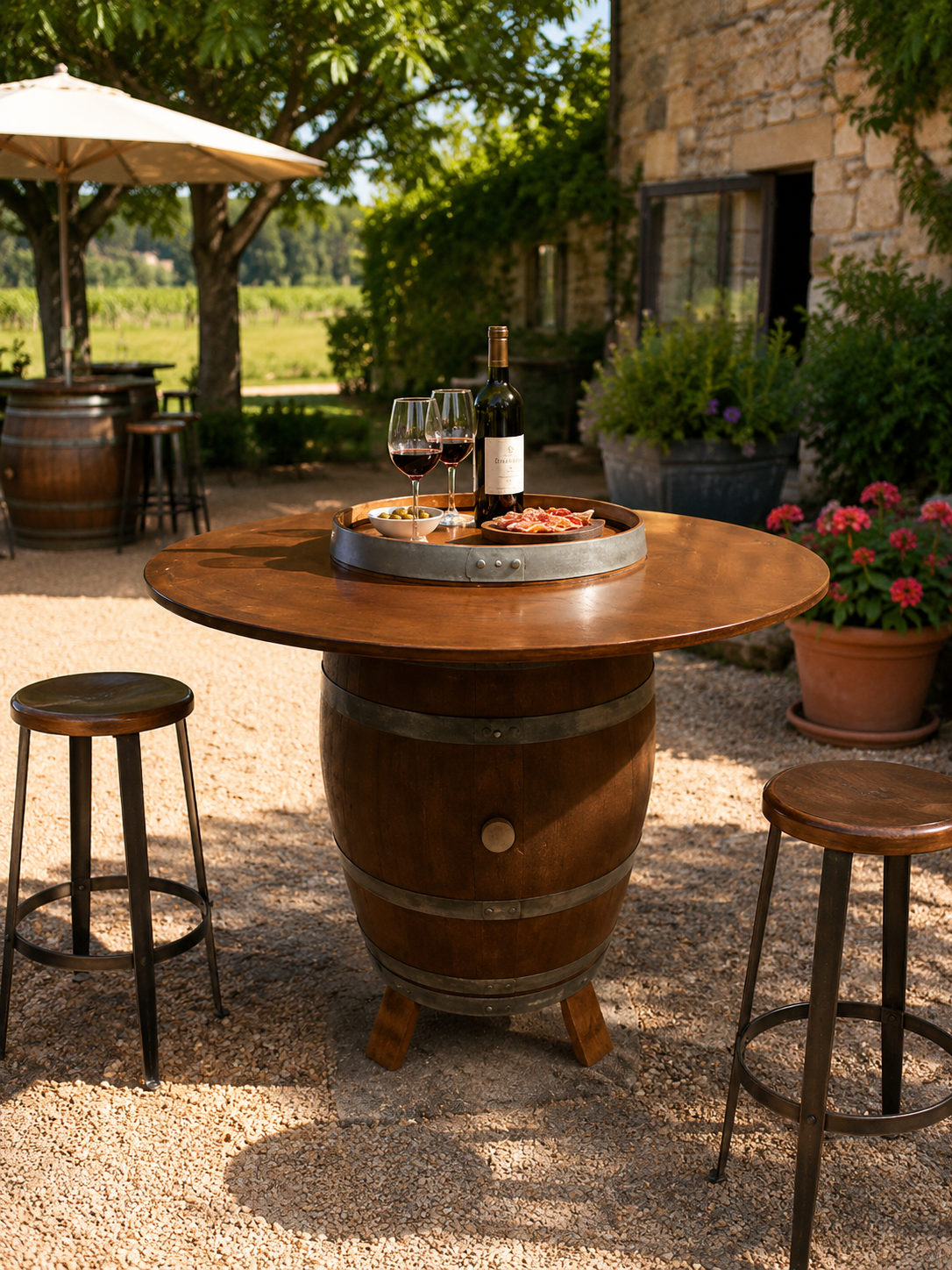 Table Tapas Tonneau Rehaussée