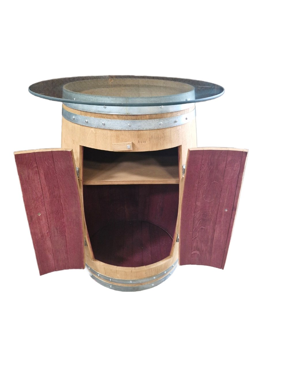 Bar Barrique Table Tonneau Plateau Verre – Image 2