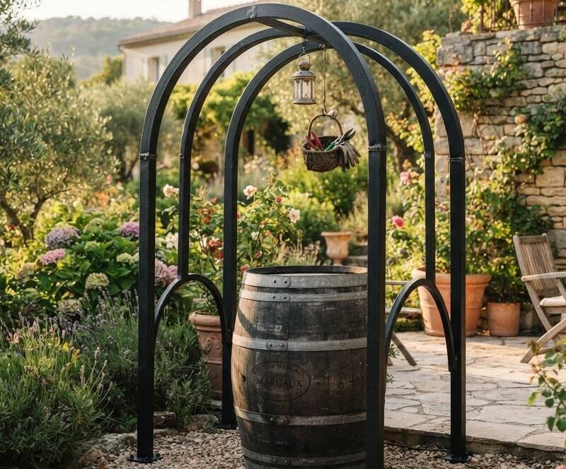 Arceaux peints noir anti-rouille pour meubles en barrique