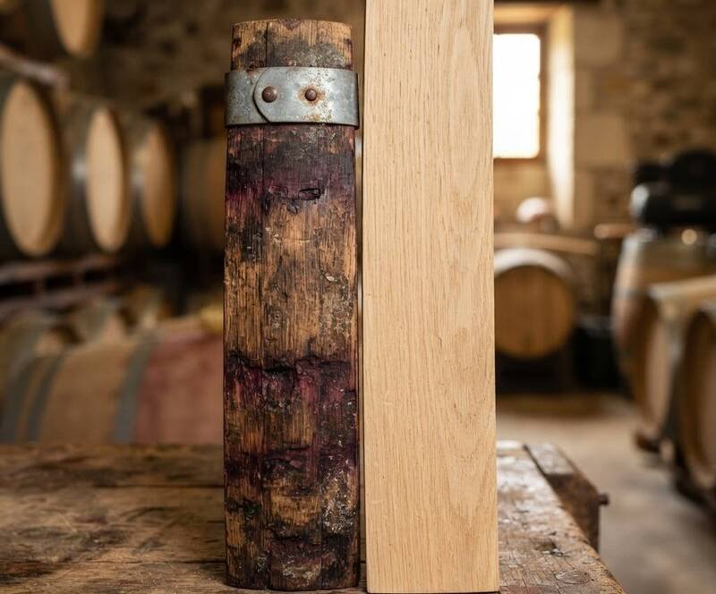 Comparaison barrique de château authentique et bois neuf