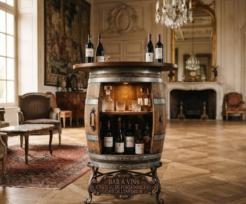 Meuble en barrique à Fontainebleau — chêne vinifié