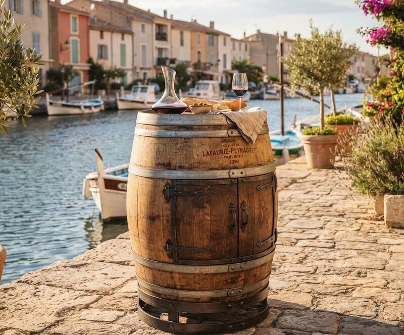Meuble en barrique à Martigues — chêne vinifié