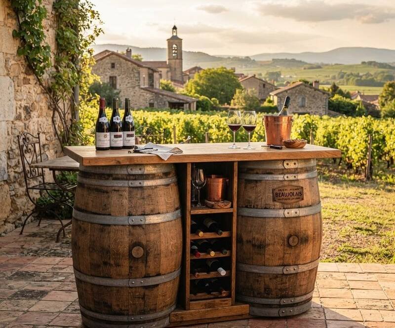 Meuble en barrique à Villefranche-sur-Saône — chêne vinifié